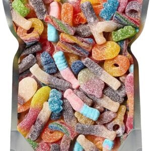 GRO VITS – Fizzy Pick & Mix Sweets Quality Jelly Sweets Classic Retro Candy Selection Assortment Fizzy Gummy Gift Bag for Gifting Easter Gifts - 500g Pouch