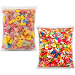 GRO VITS - Pick & Mix Sweets Quality Jelly Sweets Bundle 2 x Pouches Fizzy & Non Fizzy Pick and Mix Classic Retro Candy Selection Assortment – 500g