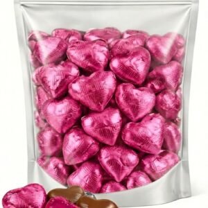 GRO VITS Pink Foil Chocolate Hearts – 30 Pack