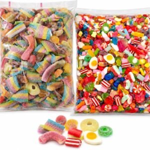 GRO VITS Pick & Mix Sweets Bundle – 2 x 800g Fizzy & Non-Fizzy Jelly Candy Pouches