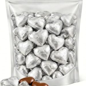 GRO VITS Silver Foil Chocolate Hearts – 30 Pack