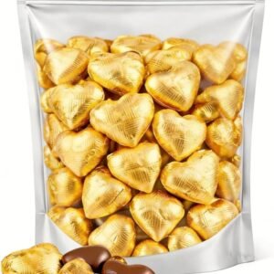 GRO VITS Gold Foil Chocolate Hearts – 30 Pack