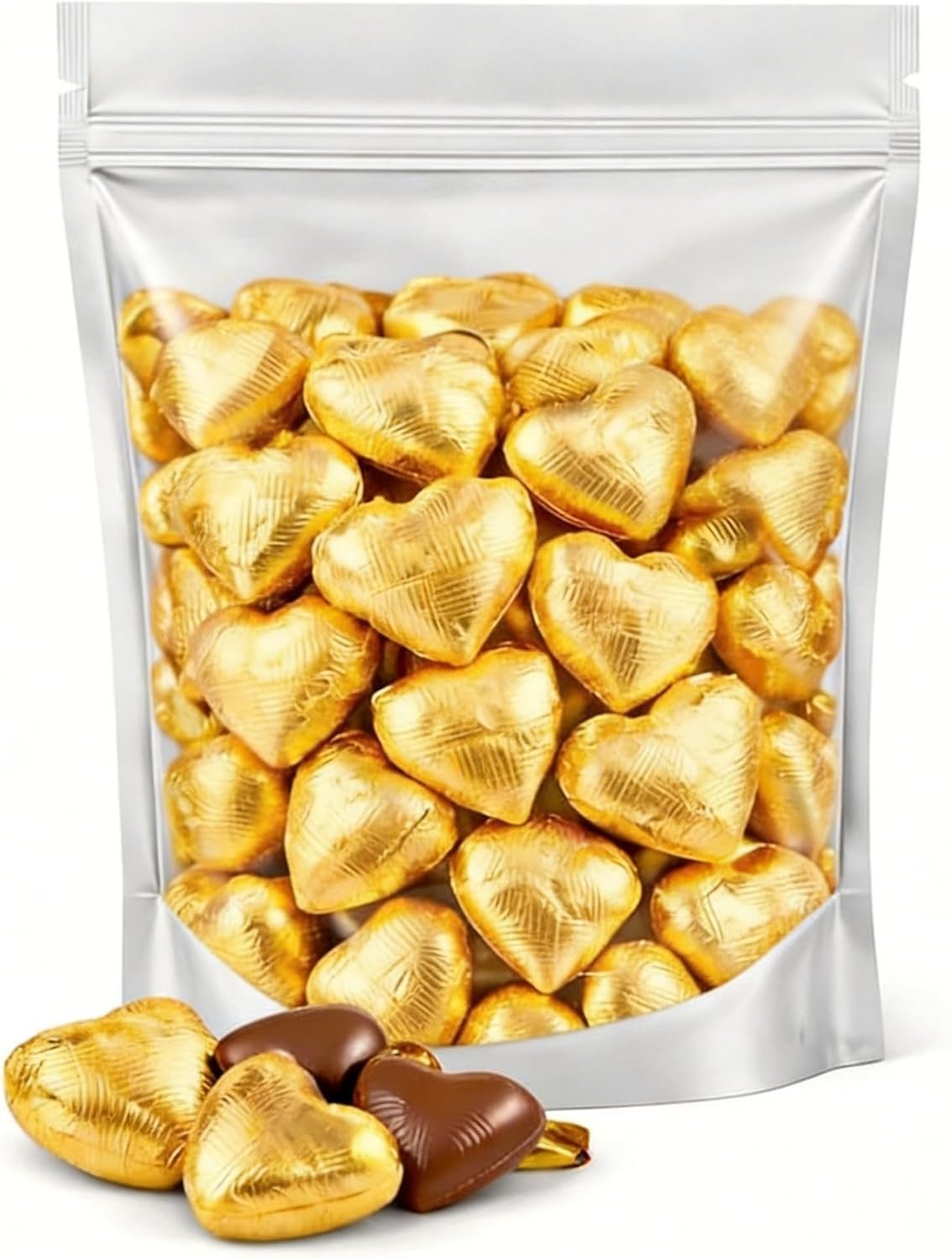 GRO VITS Gold Foil Chocolate Hearts – 30 Pack