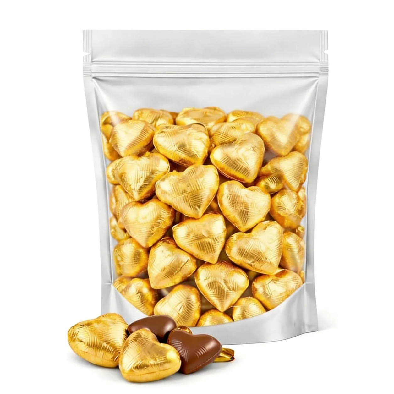 GROVITS Gold Foil Chocolate Hearts – 30 Pack