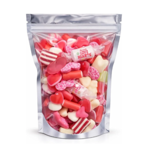 GROVITS Love Hearts Jelly Sweets – 500g Retro Candy Pouch