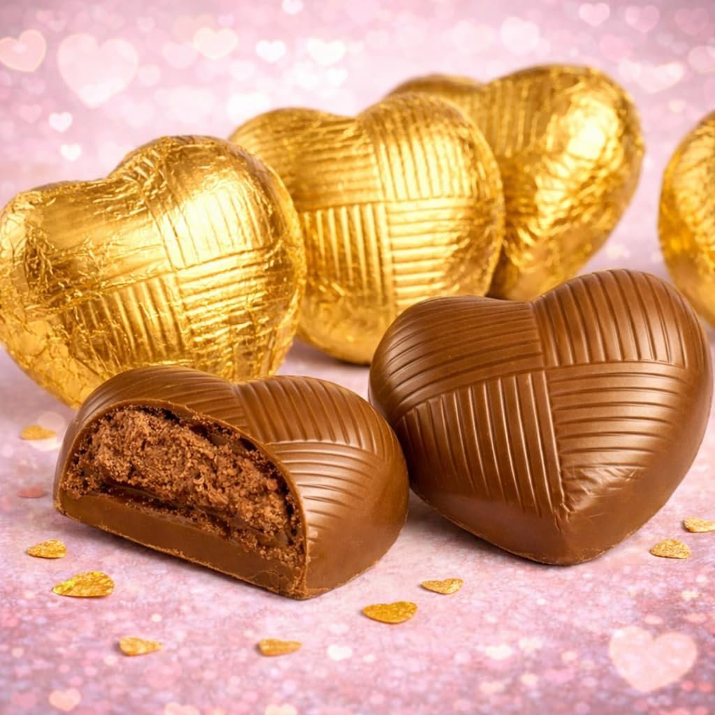 GRO VITS Gold Foil Chocolate Hearts – 30 Pack - Image 3