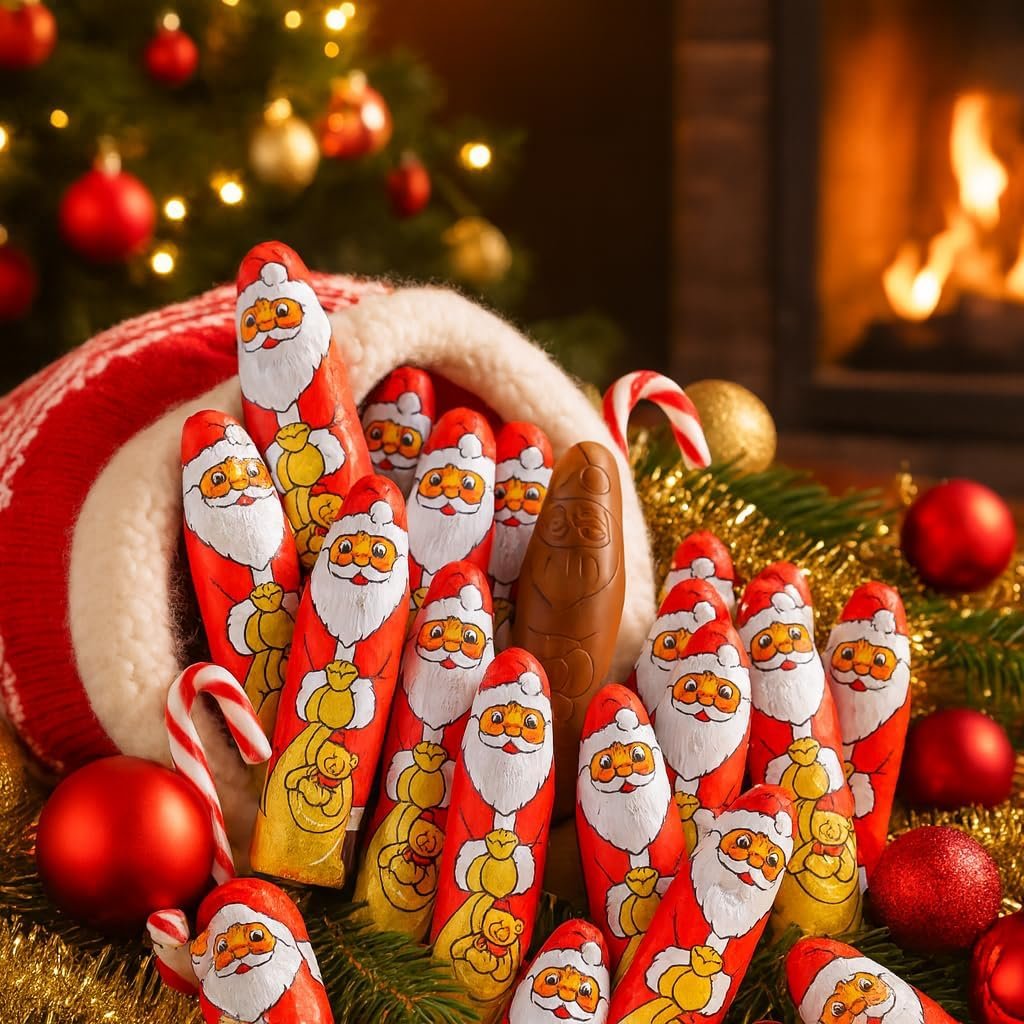 GRO VITS Milk Chocolate Santa Figures – 30 Pack, 375g - Image 3