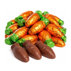 GROVITS Milk Chocolate Carrots – 500g Foil Wrapped Chocolates