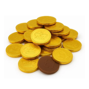 GROVITS Milk Chocolate Gold Coins – 50 Foil Wrapped Coins