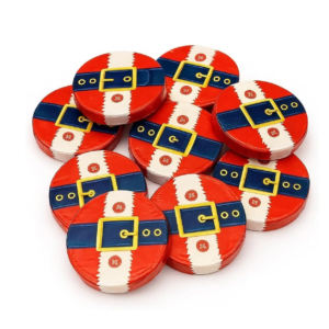 GROVITS Milk Chocolate Santa Belt Coins – 30 Pack