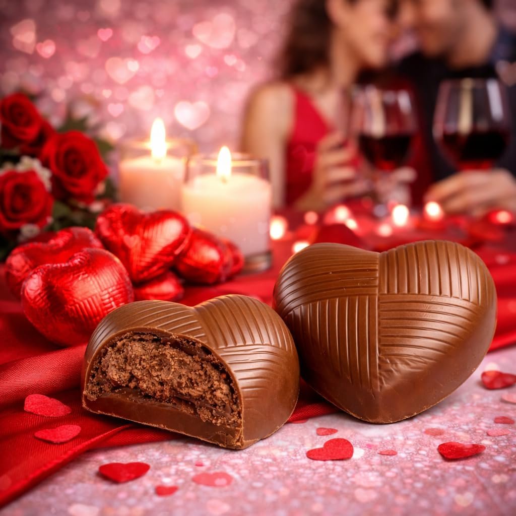 GRO VITS Red Foil Chocolate Hearts – 30 Pack - Image 4