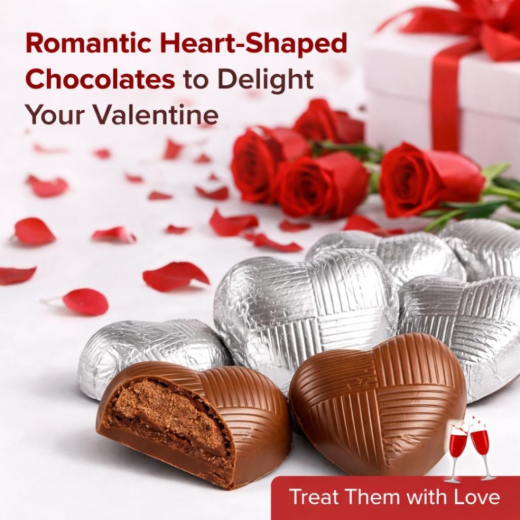 GRO VITS Silver Foil Chocolate Hearts – 30 Pack - Image 4