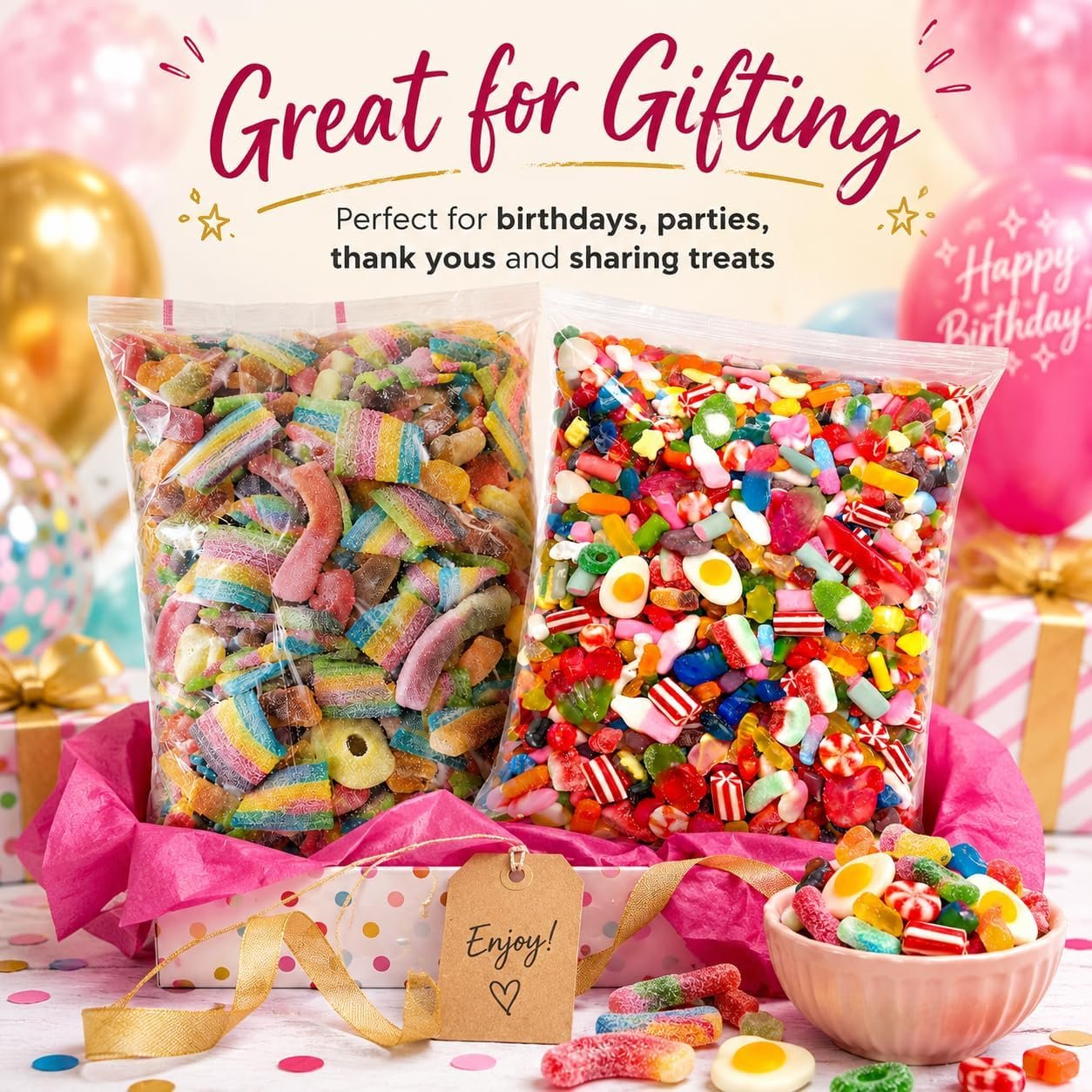 GRO VITS Pick & Mix Sweets Bundle – 2 x 800g Fizzy & Non-Fizzy Jelly Candy Pouches - Image 4