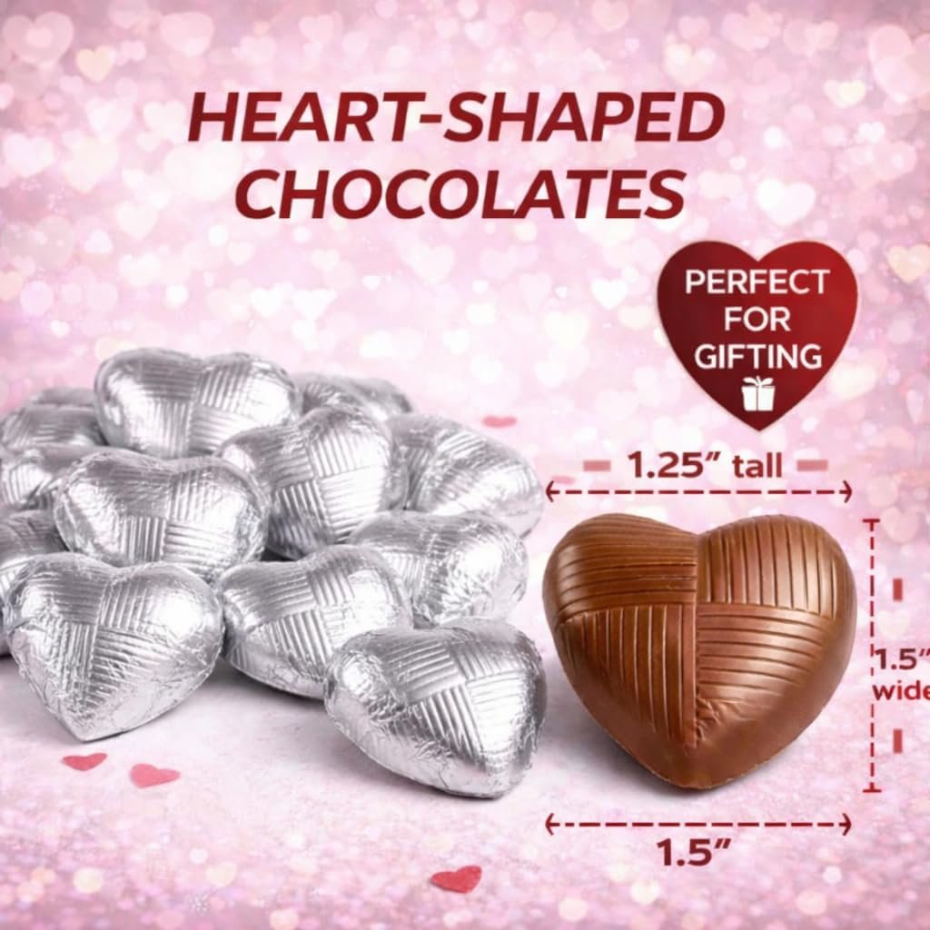 GRO VITS Silver Foil Chocolate Hearts – 30 Pack - Image 5