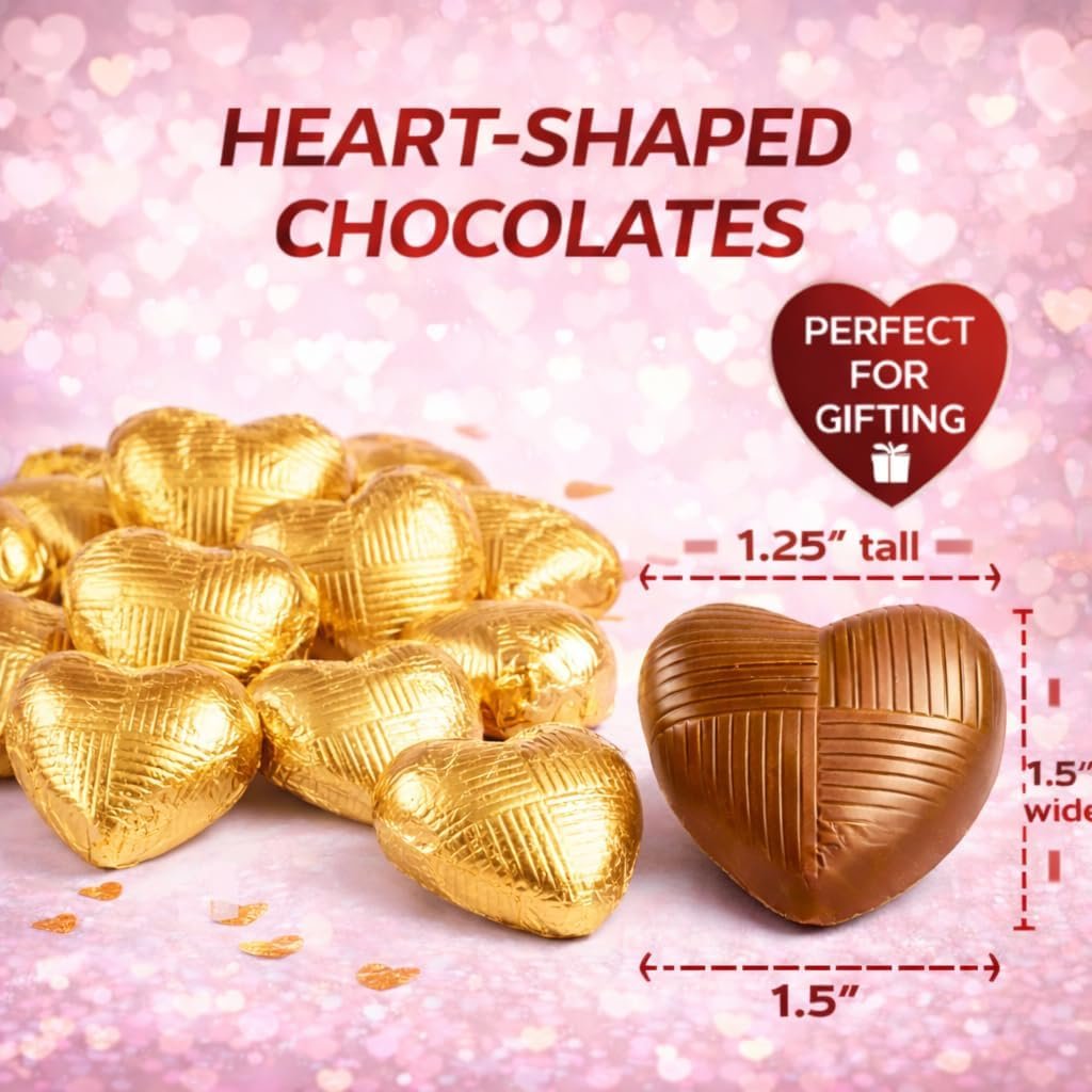 GRO VITS Gold Foil Chocolate Hearts – 30 Pack - Image 5