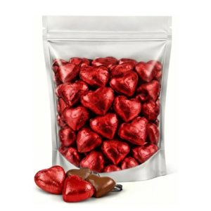 GROVITS Red Foil Chocolate Hearts – 30 Pack