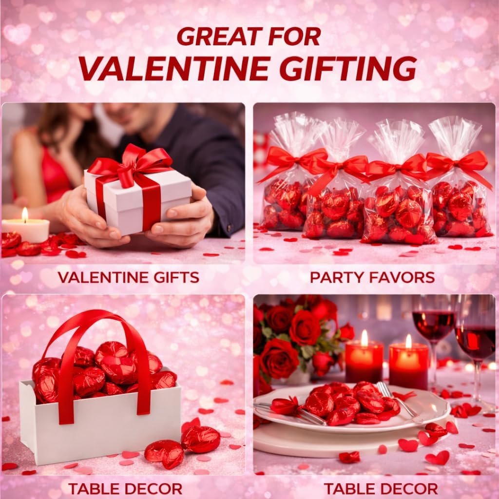 GRO VITS Red Foil Chocolate Hearts – 30 Pack - Image 6