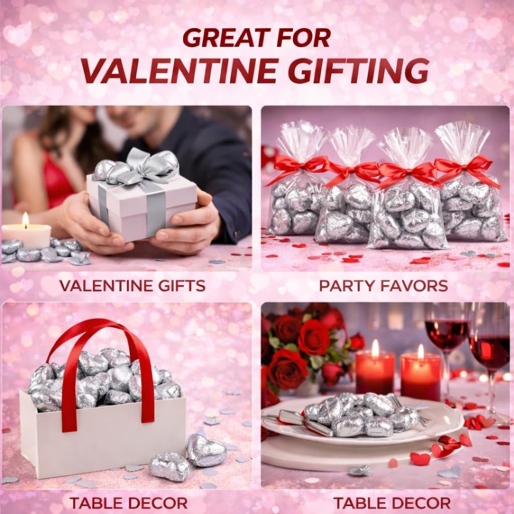 GRO VITS Silver Foil Chocolate Hearts – 30 Pack - Image 6