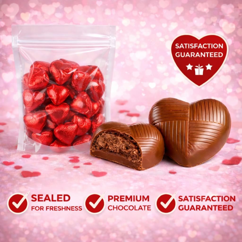 GRO VITS Red Foil Chocolate Hearts – 30 Pack - Image 7