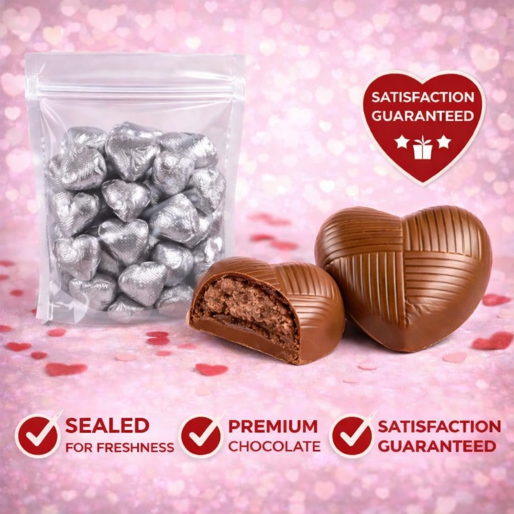 GRO VITS Silver Foil Chocolate Hearts – 30 Pack - Image 7