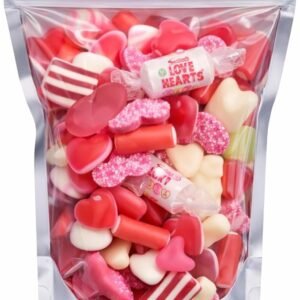 GRO VITS Love Hearts Jelly Sweets – 500g Retro Candy Pouch
