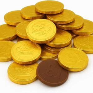 GRO VITS Milk Chocolate Gold Coins – 50 Foil Wrapped Coins
