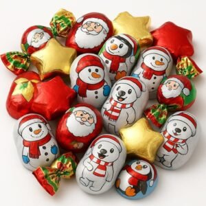 GRO VITS Christmas Milk Chocolate Assortment – 200g Foil Wrapped Pralines