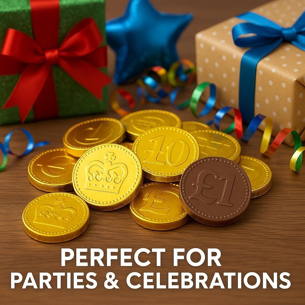 GRO VITS Milk Chocolate Gold Coins – 50 Foil Wrapped Coins - Image 3
