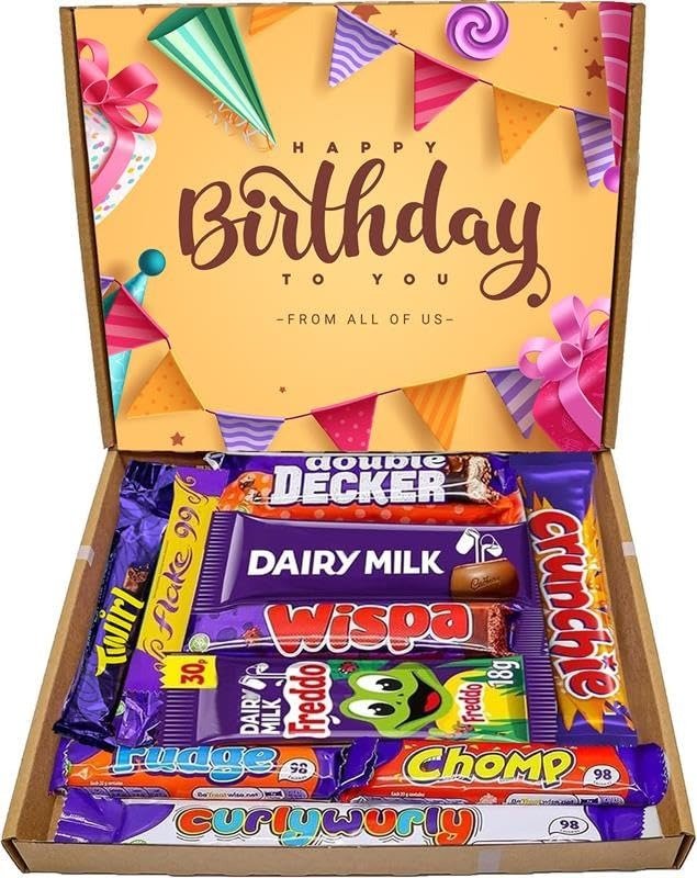 GRO VITS Happy Birthday Chocolate Gift Box – 10 Mini Chocolate Bars