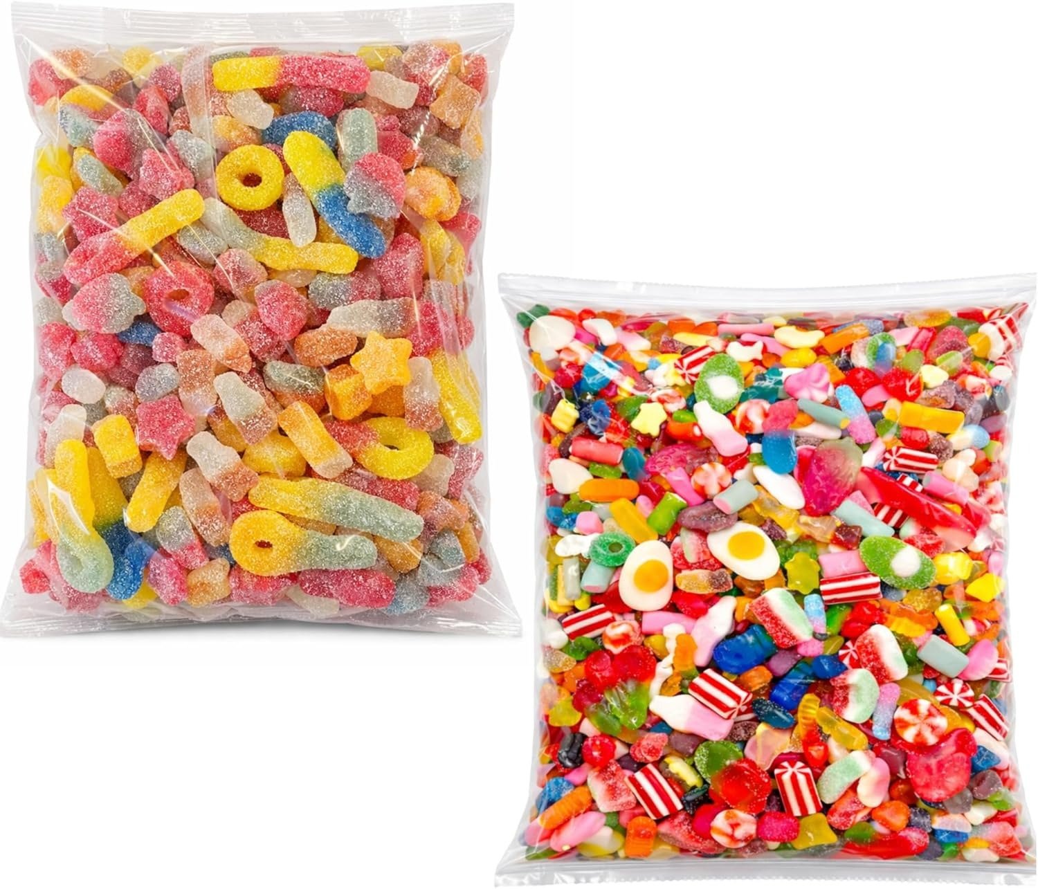 GRO VITS Pick & Mix Sweets Bundle – 2 x 500g Fizzy & Non-Fizzy Jelly Candy Pouches