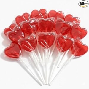 GRO VITS Heart Shaped Lollipops – 50 Pack