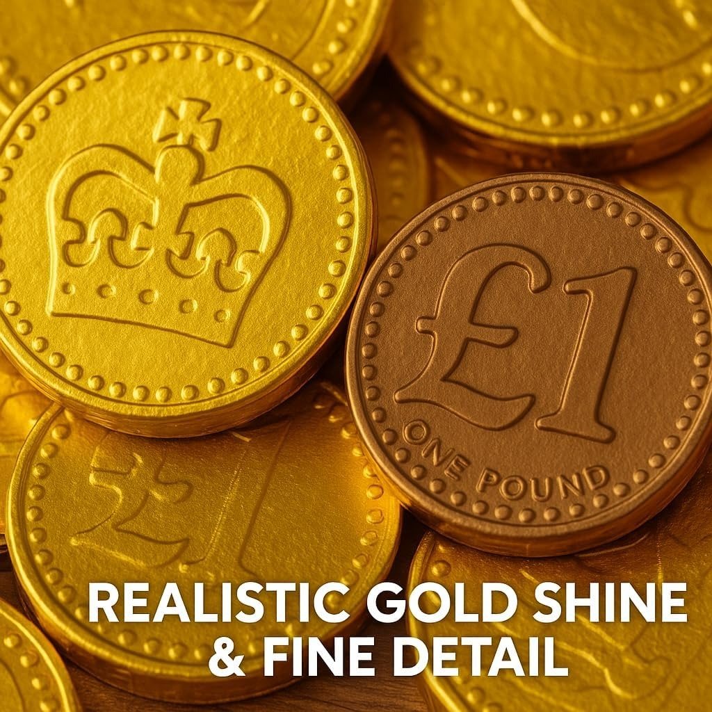GRO VITS Milk Chocolate Gold Coins – 50 Foil Wrapped Coins - Image 2