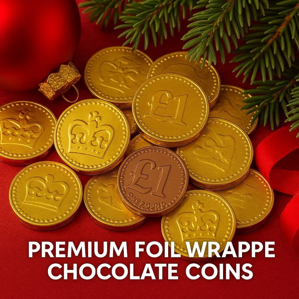 GRO VITS Milk Chocolate Gold Coins – 50 Foil Wrapped Coins - Image 4