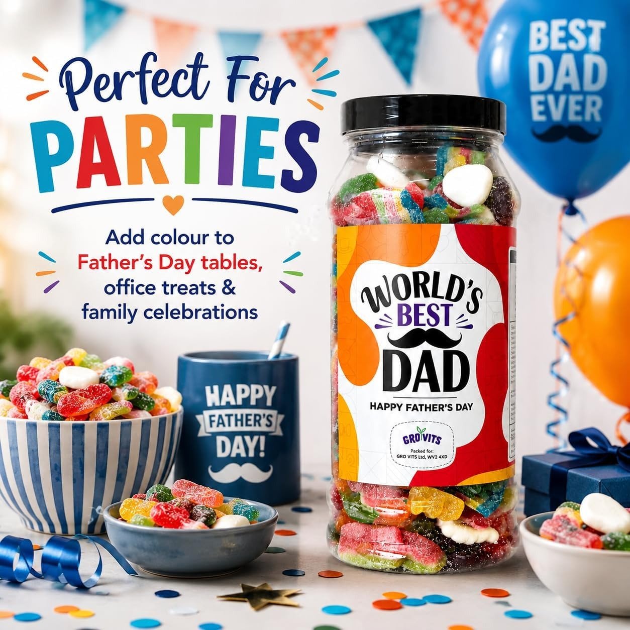GRO VITS World's Best Dad Sweet Jar – 635g - Image 6