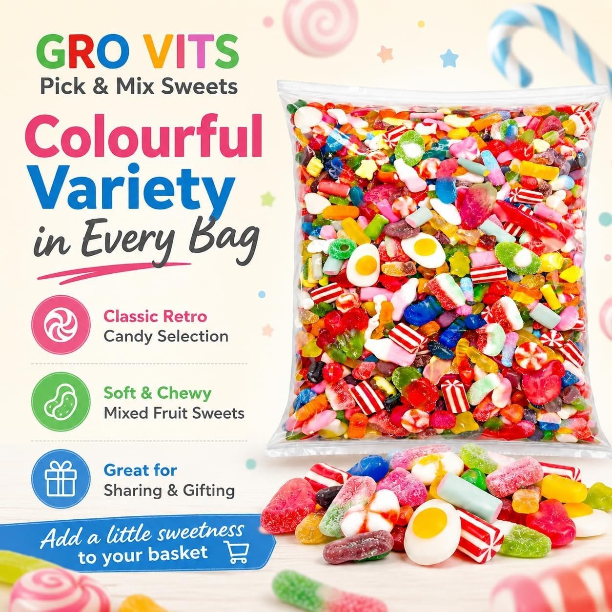 GRO VITS Pick & Mix Jelly Sweets – 800g Retro Gummy Candy Pouch - Image 7