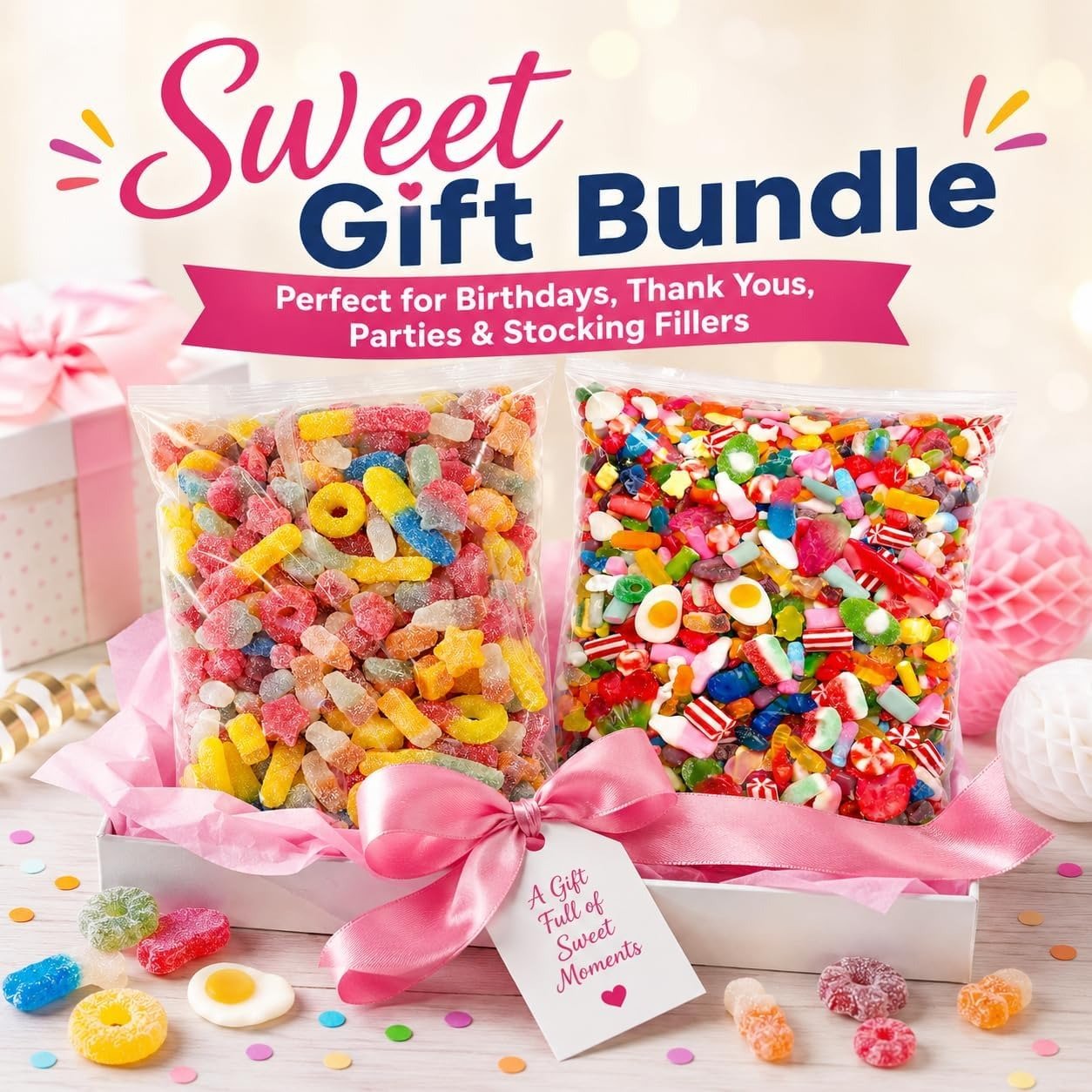 GRO VITS Pick & Mix Sweets Bundle – 2 x 500g Fizzy & Non-Fizzy Jelly Candy Pouches - Image 4